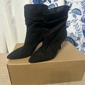 Open Edit-Tilly  Black Suede Pointed Toe Boots Women’s Size 7 NIB